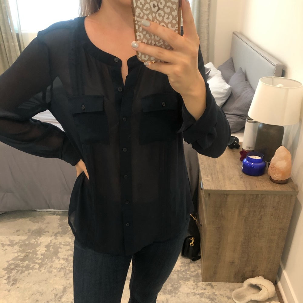 Ann Taylor Button-Up Work Blouse